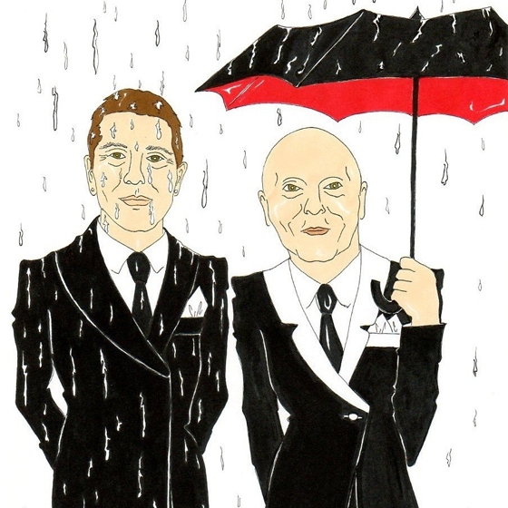 Stefano Gabbana and Domenico Dolce Rain Tweet Humor Chic by aleXsandro Palombo