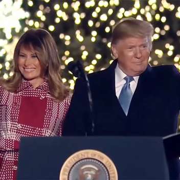 Дональд и Мелания Трамп зажгли огни на главной елке страны