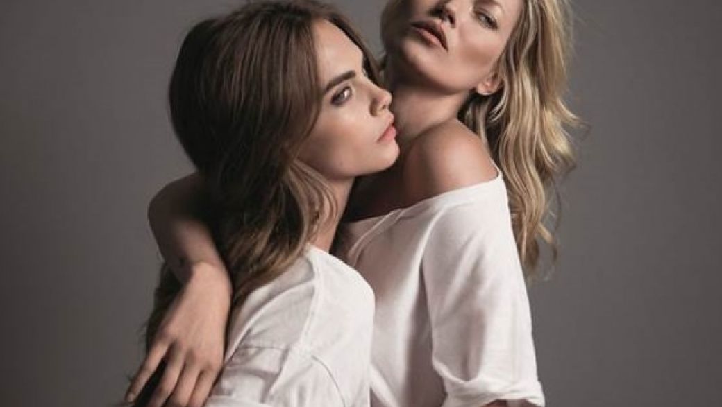 Кейт Мосс и Кара Делевинь в рекламной кампании MANGO