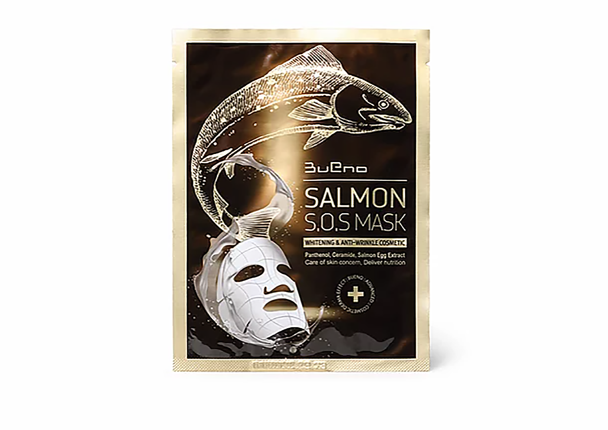 BUENO, ТКАНЕВАЯ МАСКА С ЭКСТРАКТОМ ЛОСОСЕВОЙ ИКРЫ SALMON S.O.S MASK 